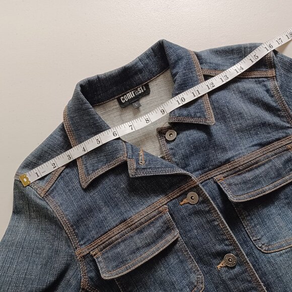 Contrast Jeans Stretch Denim Jacket - Picture 9 of 16